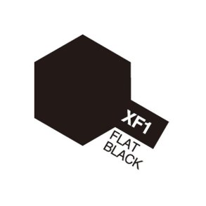 XF-1 Flat Black, Acrylic Mini 10 ml (penselmaling, mat) - Tamiya
